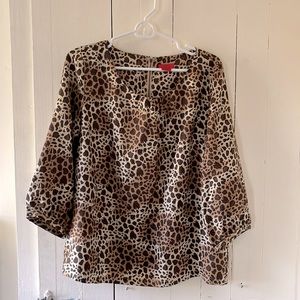 Silk animal print blouse - large